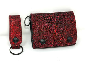 Trifold Chain Wallet - Metallic Red  Stingray