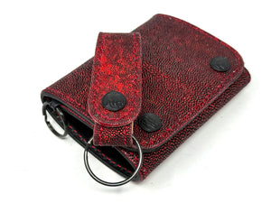 Trifold Chain Wallet - Metallic Red  Stingray