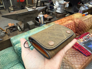 Trifold Leather Chain Wallet - Elephant