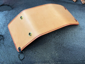 Trifold Leather Chain Wallet - Natural w/Red Kangaroo
