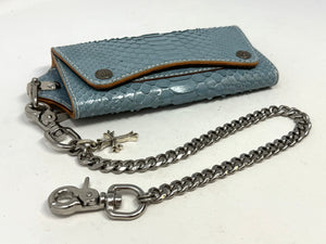 Trucker Trifold Wallet - Ice Blue Python