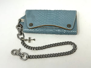 Trucker Trifold Wallet - Ice Blue Python