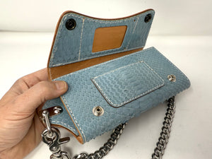 Trucker Trifold Wallet - Ice Blue Python