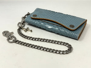 Trucker Trifold Wallet - Ice Blue Python