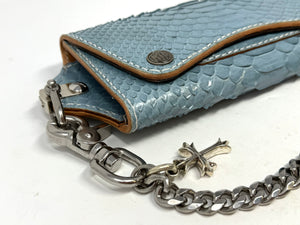 Trucker Trifold Wallet - Ice Blue Python