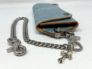 Trucker Trifold Wallet - Ice Blue Python