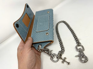 Trucker Trifold Wallet - Ice Blue Python