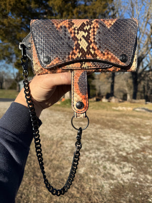 Trucker Trifold Wallet - Strawberry Cream Soda Python