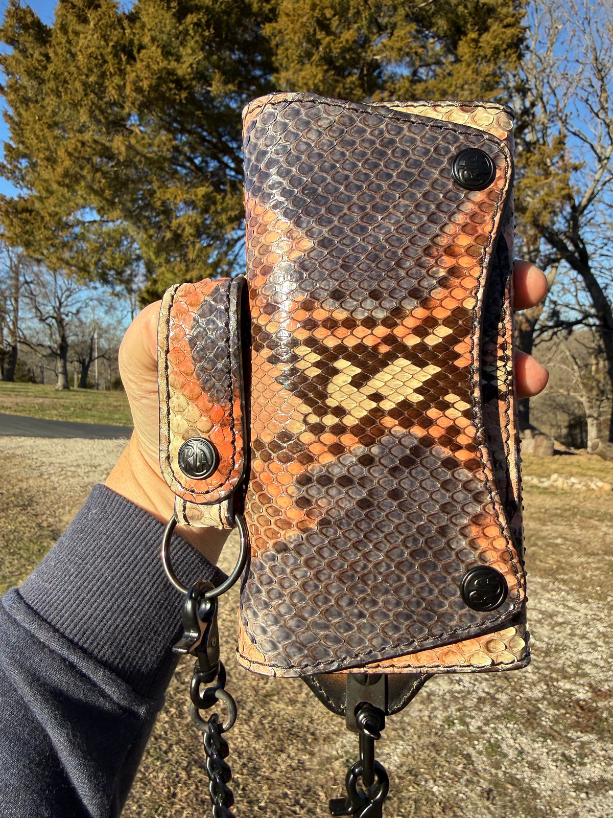 Trucker Trifold Wallet - Strawberry Cream Soda Python