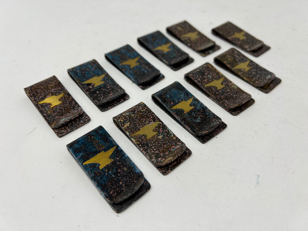 Vintage Brass Money Clip - Anvil