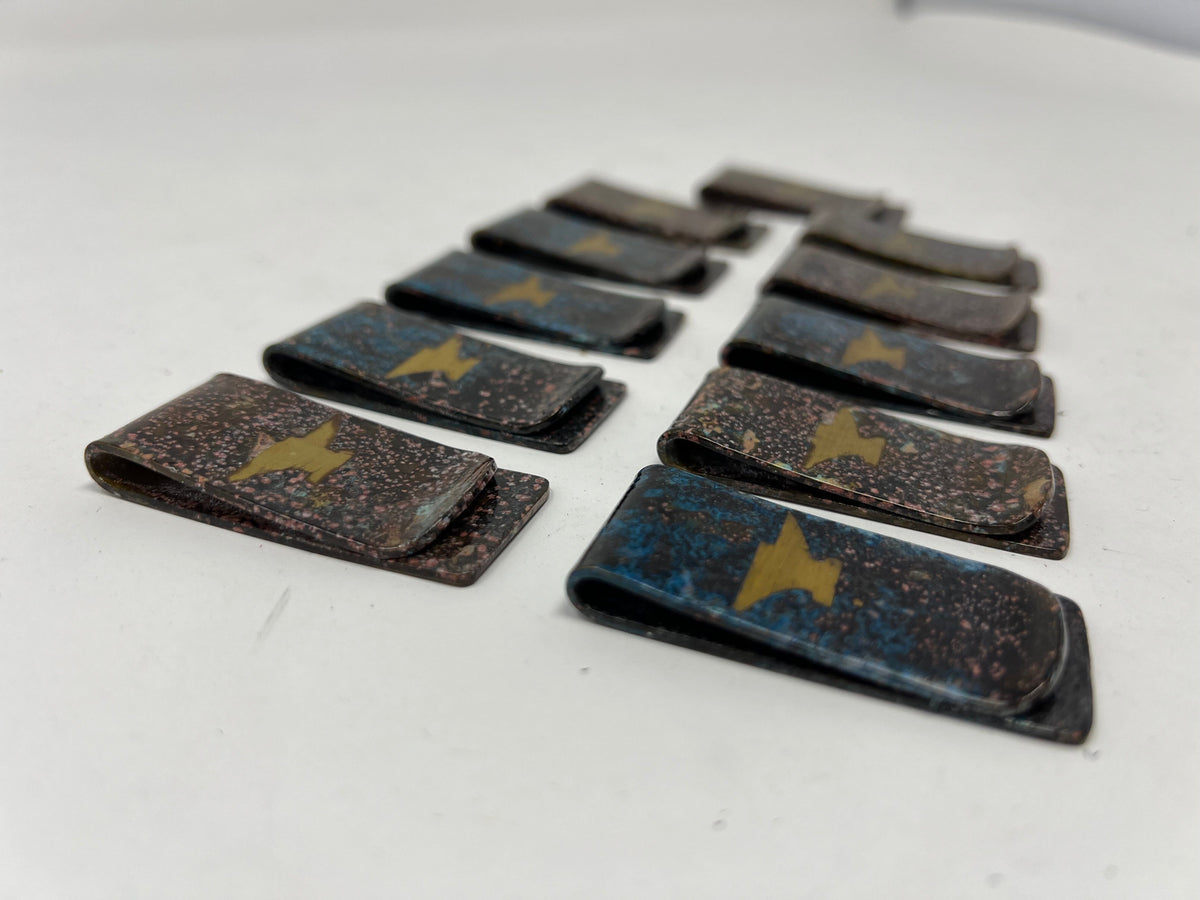 Vintage Brass Money Clip - Anvil