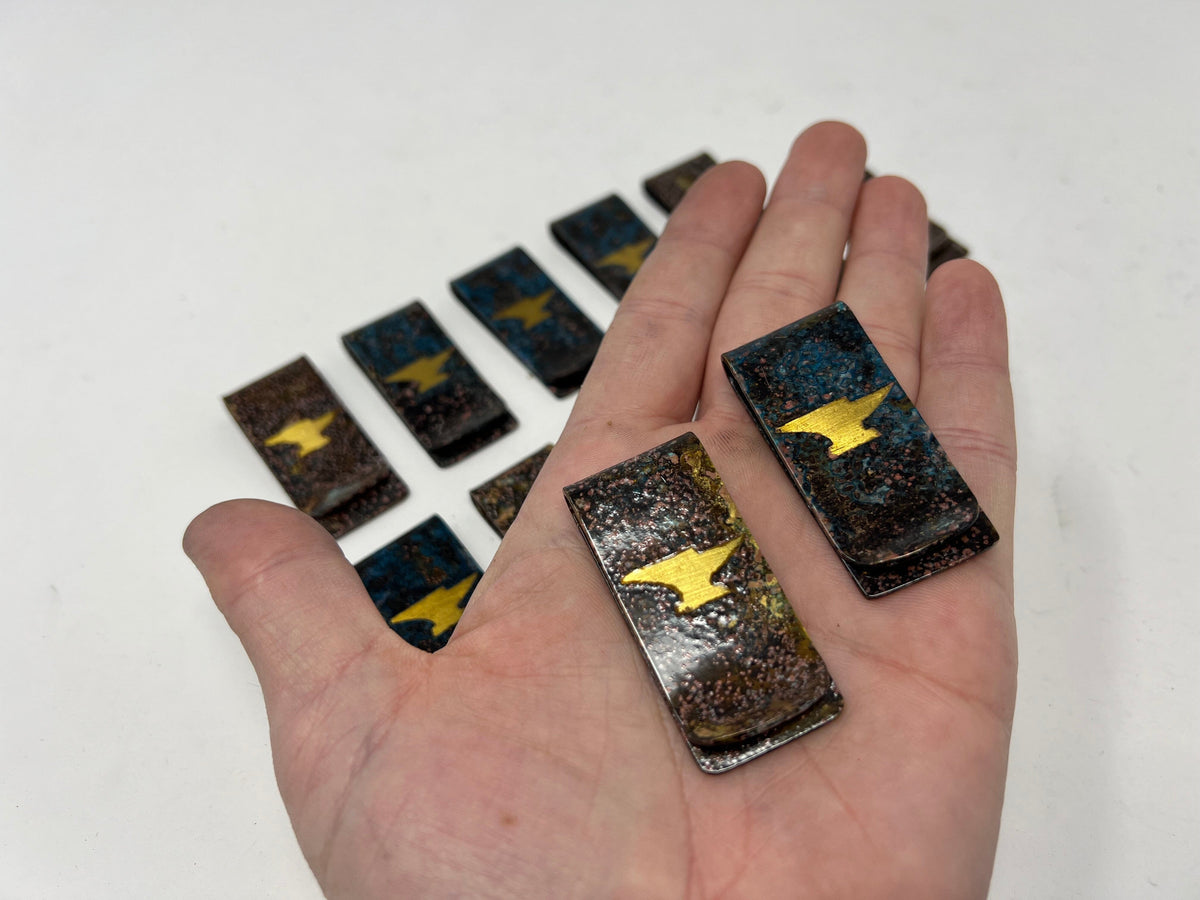 Vintage Brass Money Clip - Anvil