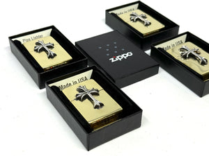 Zippo Lighter - 925 Silver Anvil Cross