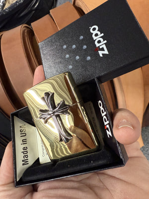 Zippo Lighter - 925 Silver Anvil Cross