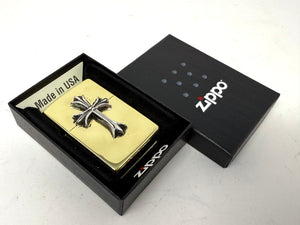 Zippo Lighter - 925 Silver Anvil Cross