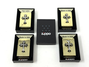 Zippo Lighter - 925 Silver Anvil Cross