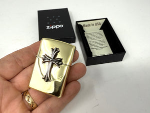 Zippo Lighter - 925 Silver Anvil Cross