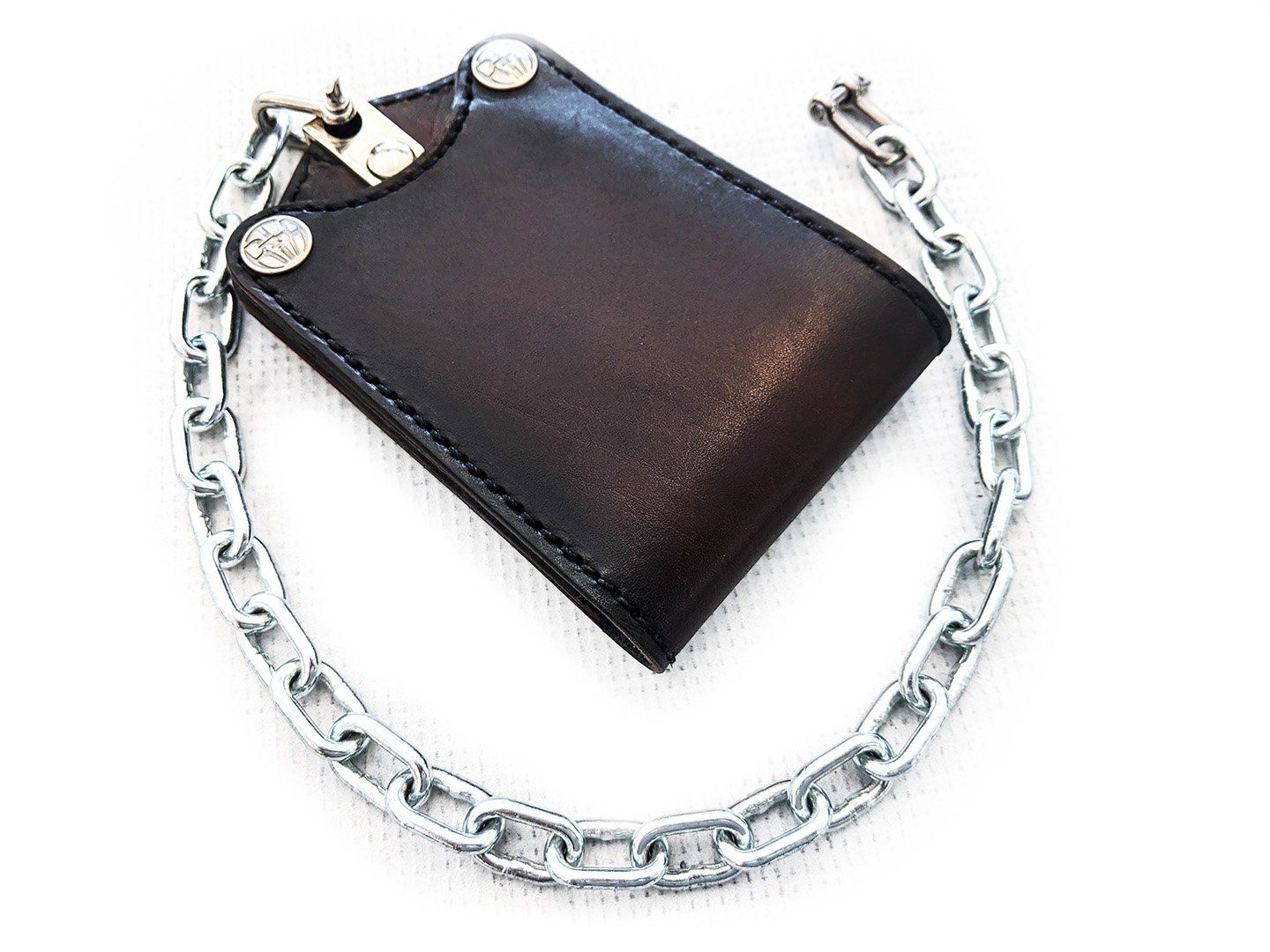 Hand Made Custom Sterling Silver Wallet Chain With Deep Belt Hook by Ober  Metal Works
