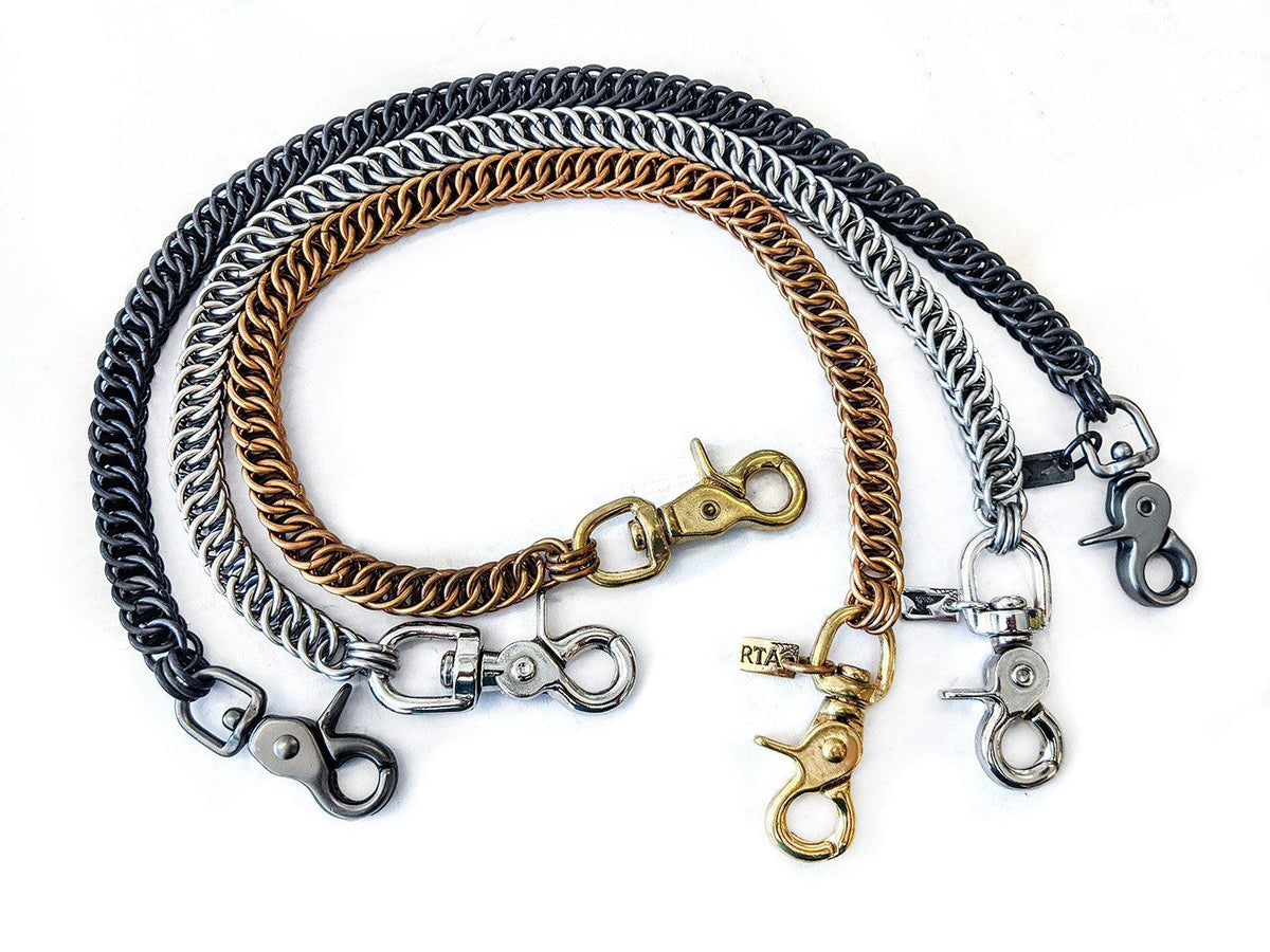 Anvil Customs 22 inch Leather Strap Wallet Chain Brown