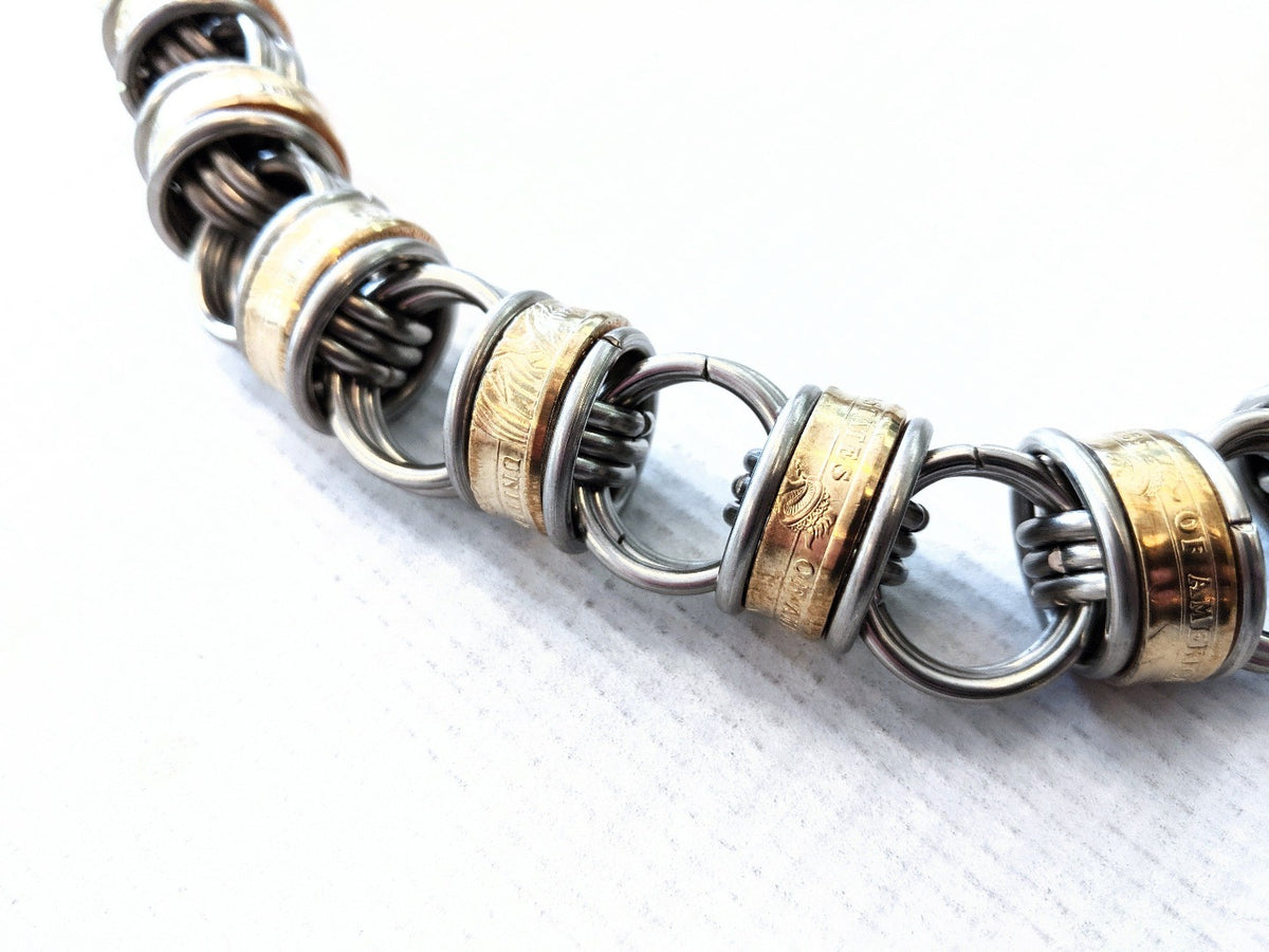 22 Inch U.S. Gold Dollar Chain Mail Wallet Chain - Anvil Customs