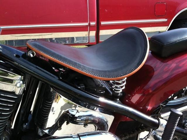 Anvil Leather Motorcycle / Chopper Solo Spring Seat - Anvil Customs