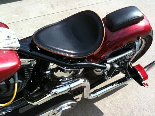 Anvil Leather Motorcycle / Chopper Solo Spring Seat - Anvil Customs