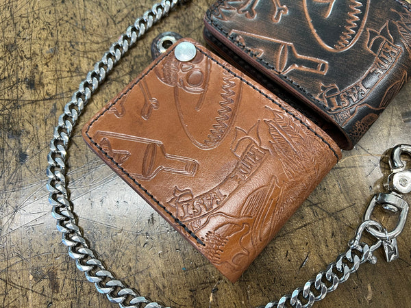 RRL Leather Chain Wallet Dark Brown
