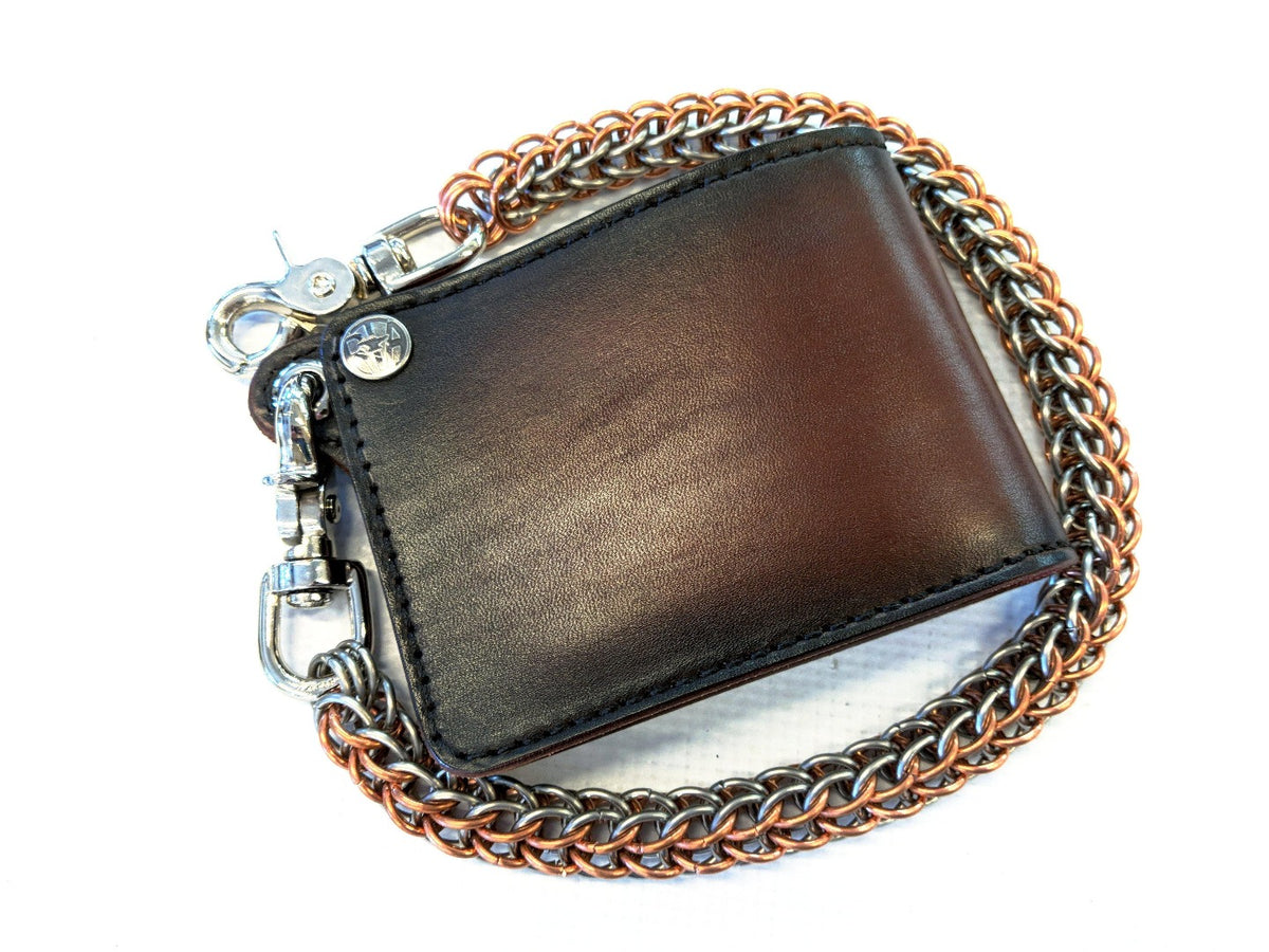 Trifold Leather Chain Wallet - Anvil Customs