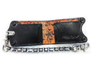 Bifold Leather Chain Wallet - Inferno