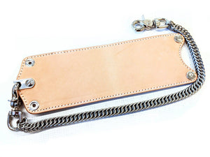 Bifold Leather Chain Wallet - Natural Cowhide
