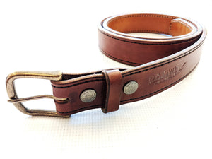 Custom Leather Belt - 2 Ply Stitched Gun Belt - Anvil Customs