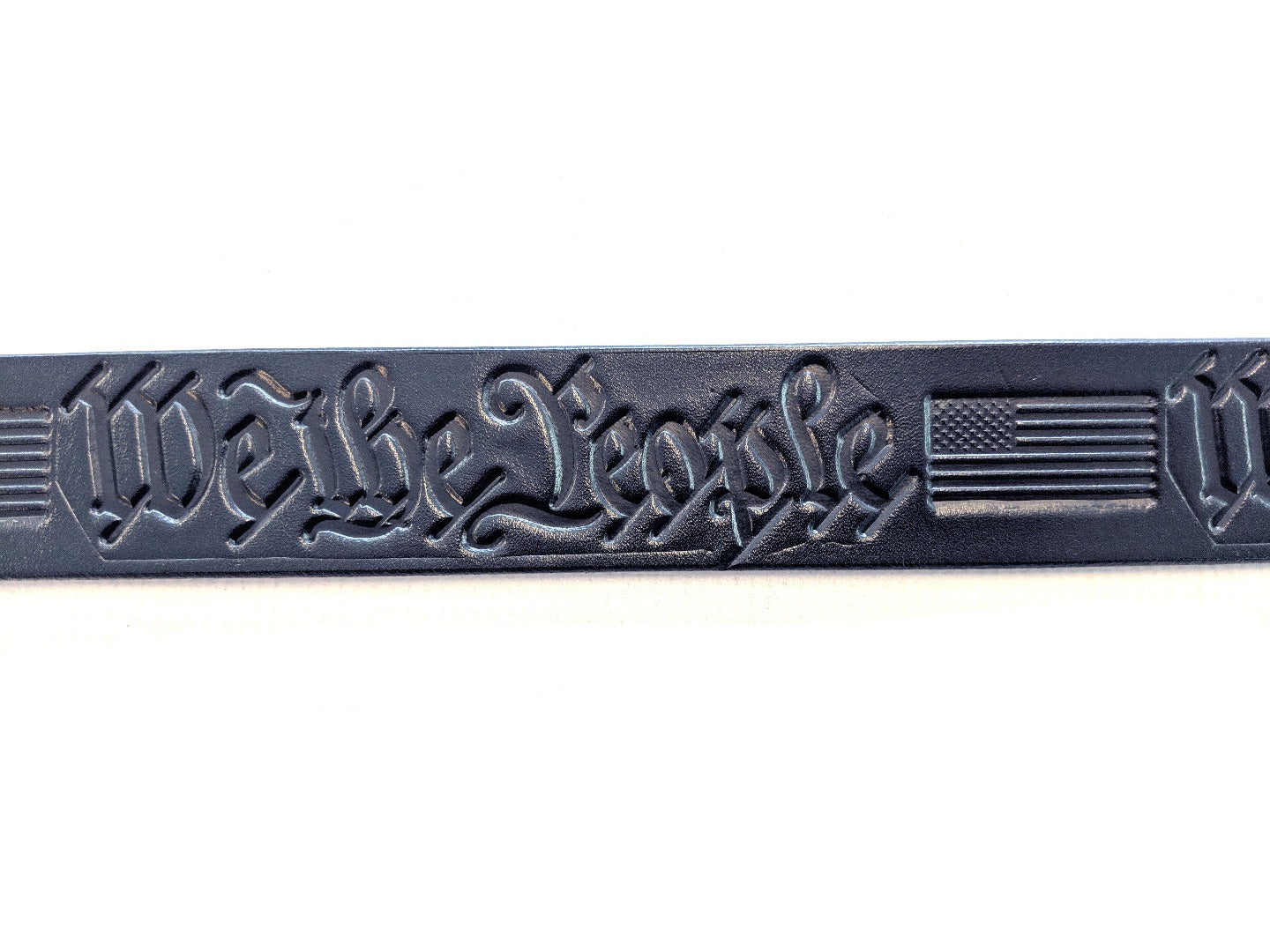 Patriotic Leather Belt Buckle We the People Custom Made 