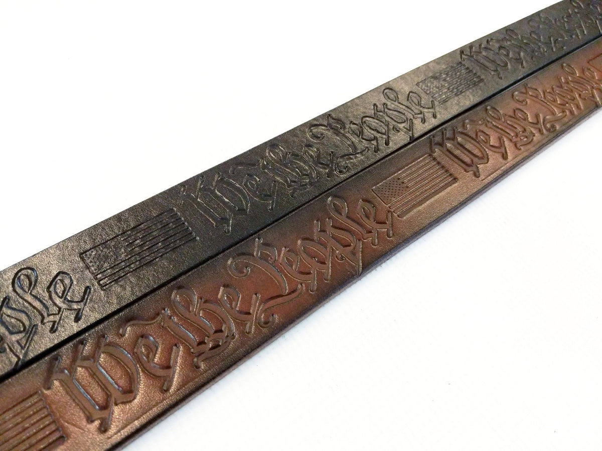 Custom Leather Belt - We The People - Anvil Customs