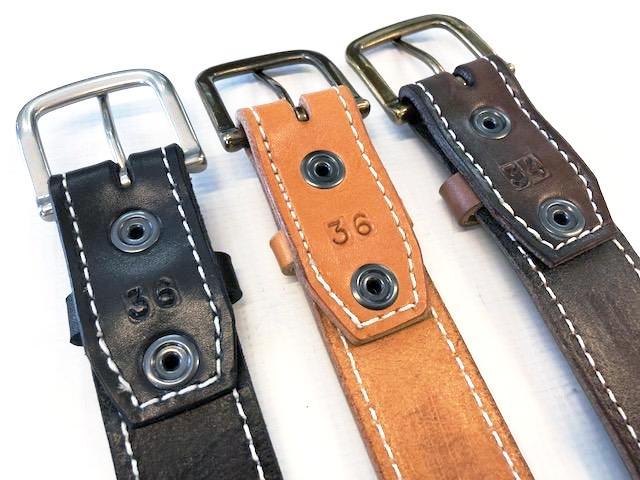 Custom Leather Belt with Contrast Stitching