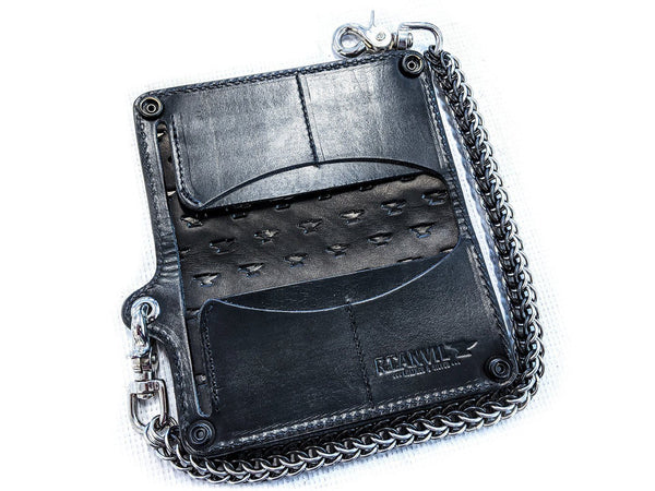 Python leather wallet in grey with coin purse