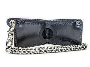 Hand Stained Mini Bifold Leather Chain Wallet - Hold Fast