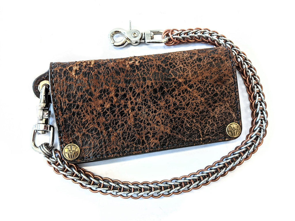 Long Biker Leather Chain Wallet - Fallout - Anvil Customs Long Biker Leather Chain Wallet - Fallout - Anvil Customs