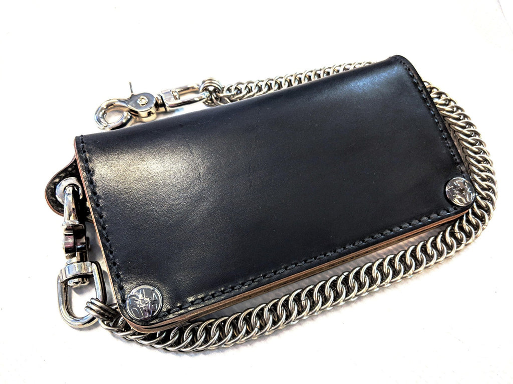 Long Biker Leather Chain Wallet - G4 - Anvil Customs