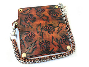 Long Biker Leather Chain Wallet - Napalm Spark