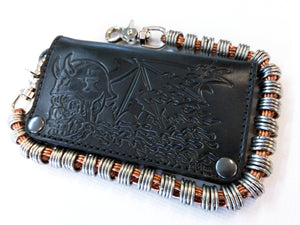 Long Biker Leather Chain Wallet - Orc Rider - Anvil Customs