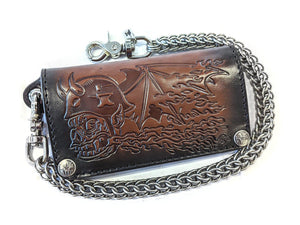 Long Biker Leather Chain Wallet - Orc Rider