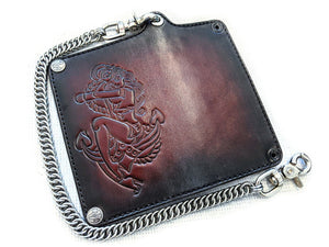 Long Biker Leather Chain Wallet - Pin Up Sailor