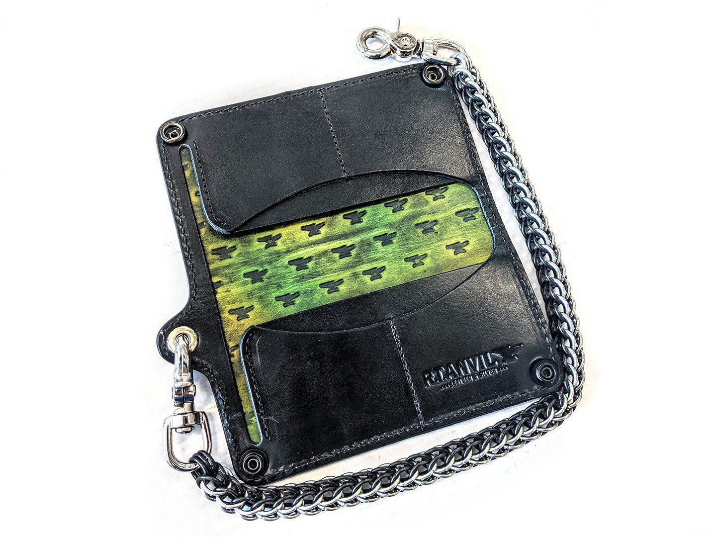 Custom Beaded Double Wallet Chain w/Rings #KK22313R-C - Jamin Leather®