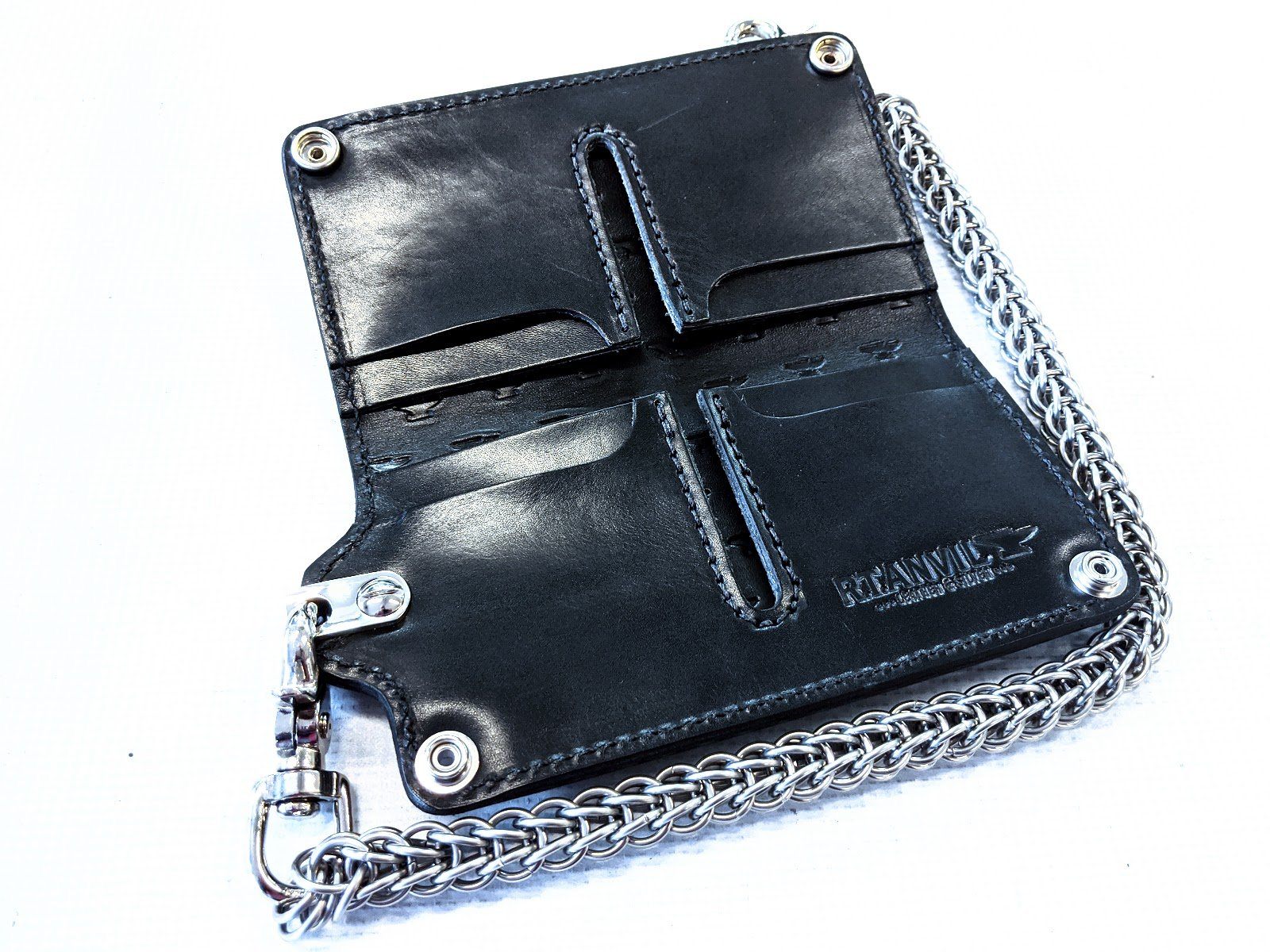 Handmade Leather Ucchusma Mens Chain Biker Wallet Cool Leather Long Wa