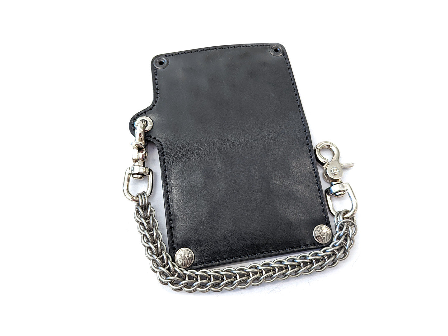 Gray Mens SMall Leather Biker Chain Wallet billfold Wallet Small Bifol
