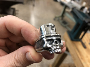 TopHat Skull .925 Sterling Silver Ring - Anvil Customs