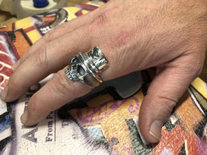 TopHat Skull .925 Sterling Silver Ring - Anvil Customs