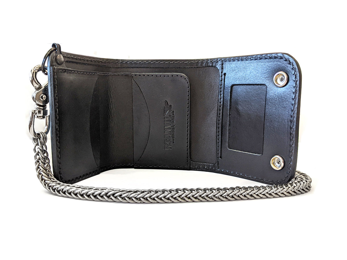Long Biker Leather Chain Wallet - G4 - Anvil Customs