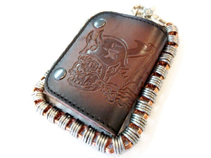 Trifold Leather Chain Wallet - Orc Rider - Anvil Customs