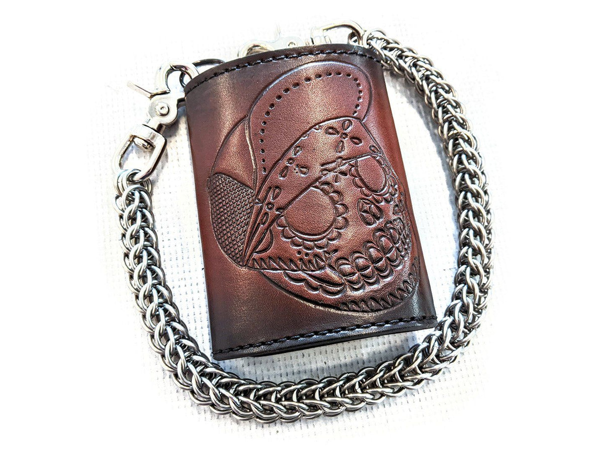 Trifold Leather Chain Wallet - Anvil Customs